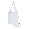 Bolsa de tela de algodón reciclada GRS «Madras Blend», 140 g/m², plegable, 7 l blanco