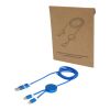 Cable 5 en 1 de aluminio y plástico reciclado de 150&nbsp;cm para sincronización de datos y carga rápida de 27&nbsp;W "Alasia" Estándar | Azul real | sin montaje de publicidad | no disponible | no disponible