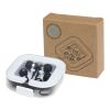 Auriculares tipo C con cable y caja de plástico reciclado "Baekdu" Estándar | Negro intenso | sin montaje de publicidad | no disponible | no disponible