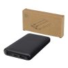 Batería externa de plástico reciclado de 10&nbsp;000&nbsp;mAh y 10&nbsp;W con 2 cables integrados "Adhil" Estándar | Negro intenso | sin montaje de publicidad | no disponible | no disponible