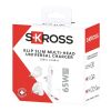 Cargador SKROSS® Klip Slim de 65 W con varias puntas blanco