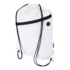 Bolsa con cordón Oriole de RPET con bolsillo frontal con cremallera, 5 l blanco