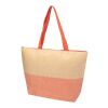 Bolso tote grande de papel de paja Rhythm con cremallera, 21 l Brick
