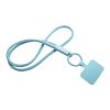 Lanyard con soporte para teléfono con tubo de plástico reciclado "Tubyard" Azul hielo | sin montaje de publicidad | no disponible | no disponible