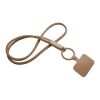 Lanyard con soporte para teléfono con tubo de plástico reciclado "Tubyard" Bronce | sin montaje de publicidad | no disponible | no disponible