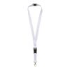 Lanyard de PET reciclado con hebilla de seguridad "Balta" Negro intenso-Blanco | 10mm | sin montaje de publicidad | no disponible | no disponible