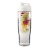 Bidón deportivo e infusor con Tapa Flip de 700 ml H2O Tempo® Transparente-Blanco | sin montaje de publicidad | no disponible | no disponible