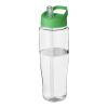 Bidón deportivo con tapa con boquilla de 700 ml H2O Tempo® Transparente-Verde | sin montaje de publicidad | no disponible | no disponible