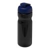 Bidón deportivo con Tapa Flip de 650 ml H2O Base® Negro intenso-Azul | sin montaje de publicidad | no disponible | no disponible