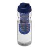Bidón deportivo e infusor con Tapa Flip de 650 ml H2O Base® Transparente-Azul | sin montaje de publicidad | no disponible | no disponible