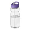 Bidón deportivo con tapa con boquilla de 650 ml H2O Base® Transparente claro-Morado | sin montaje de publicidad | no disponible | no disponible