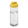 Bidón deportivo de 650&nbsp;ml con tapa Flip "H2O Active® Base Tritan™" Transparente claro-Amarillo | sin montaje de publicidad | no disponible | no disponible