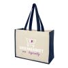 Bolsa Tote para compras de lona y yute de 340 g/m² "Varai" Azul marino