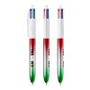 BIC® 4 Colours® Flags Collection + lanyard verde-Rojo Plata Verde(2)-Rojo | Impresión De Pantalla 1 color | Cuerpo-Centrado al Clip | 30.00 mm x 43.00 mm