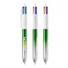 BIC® 4 Colours® Bicolor + Lanyard verde/ plata | Impresión De Pantalla 1 color | Parte superior-detrás del clip | 22.00 mm x 10.00 mm