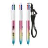 BIC® 4 Colours® Gradient + lanyard fucsia-amarillo-turquesa