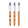 BIC® 4 Colours Shine bolígrafo Blanco-oro rosa | Impresión De Pantalla 1 color | Cuerpo-centrado al clip | 30.00 mm x 43.00 mm