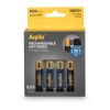 Baterías recargables Aqiila USB-C AAA de 600 mAh, paquete de 4 Negro