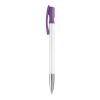 Bolígrafo Nash punta de metal HC Blanco-Transparente morada | Tampografía 1 color | on the clip | 30 mm x 5 mm | no disponible