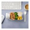 Fiambrera todo-en-uno con salsa y cuchara-tenedor Blanco