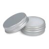 Lata redonda de aluminio reciclado Lipbalm Plateado | sin montaje de publicidad | no disponible | no disponible