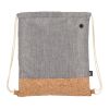 Bolsa con cordón R-PET y corcho 35 x 40cm Gris