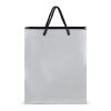 Bolsa de regalo de papel FSC 24 x 10 x 30 cm 200 g/m². Plata | sin montaje de publicidad | no disponible | no disponible