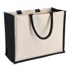 Bolsa de yute-algodón OEKO-TEX® 42,5 x 19 x 32 cm 320 g/m². Negro | sin montaje de publicidad | no disponible | no disponible