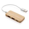 Hub de bambú con tipo C marron | sin montaje de publicidad | no disponible | no disponible