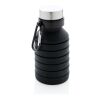 Botella de silicona plegable antigoteo con tapa negro | sin montaje de publicidad | no disponible | no disponible