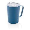 Taza al vacío RCS de acero inoxidable reciclado con asa azul | sin montaje de publicidad | no disponible | no disponible