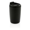 Taza de PP reciclado GRS con tapa abatible negro | sin montaje de publicidad | no disponible | no disponible