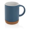 Taza de cerámica con base de corcho azul | sin montaje de publicidad | no disponible | no disponible