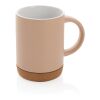 Taza de cerámica con base de corcho marron | sin montaje de publicidad | no disponible | no disponible