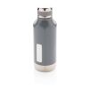 Botella al vacío antigoteo con placa para logo gris