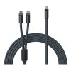 Cable de carga múltiple de silicona VINGA Baltimore (C+2C) azul marino