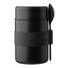 Vaso termo de acero inox. con cuchara Niko negro | sin montaje de publicidad | no disponible | no disponible