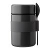 Vaso termo de acero inox. con cuchara Niko gris