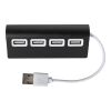 Hub USB de aluminio con cuatro puertos 2.0 negro | sin montaje de publicidad | no disponible | no disponible