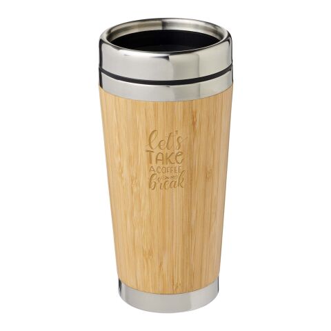 Vaso con aislamiento y exterior de bambú de 450 ml “Bambus” Estándar | Marrón | sin montaje de publicidad | no disponible | no disponible
