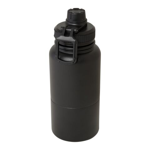 Bidón deportivocon aislamiento de acero inoxidable de 840 ml con certificación RCS "Dupeca" Negro intenso | no disponible