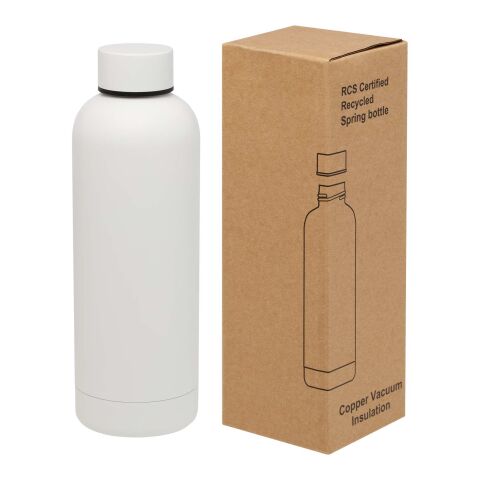 Bidón con aislamiento de cobre de 500 ml de acero inóxidable reciclado con certificado RCS &quot;Spring&quot; Estándar | blanco | sin montaje de publicidad | no disponible | no disponible