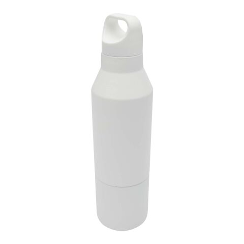 Botella isotérmica de acero inoxidable reciclado de 600 ml con certificado RCS y vaso de 300 ml &quot;Odessy&quot; Estándar | Transparente claro | sin montaje de publicidad | no disponible | no disponible