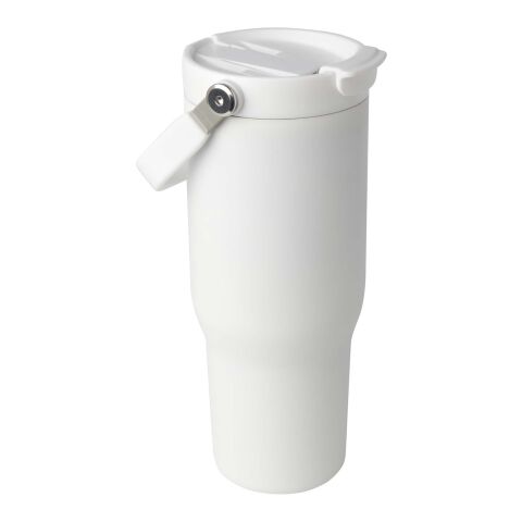 Vaso con aislamiento al vacío de cobre de acero inoxidable reciclado certificado RCS de 900 ml y con tapa de doble función &quot;Bronx&quot; Estándar | blanco | sin montaje de publicidad | no disponible | no disponible