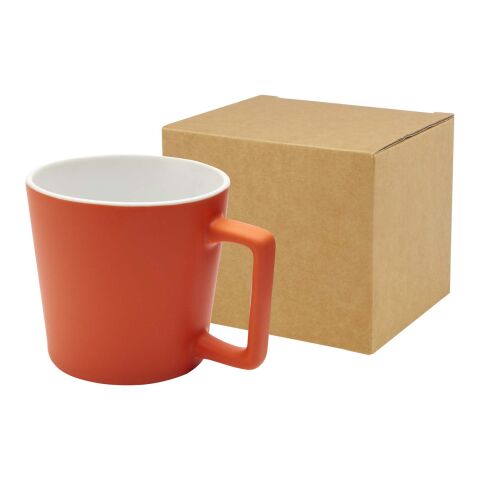 Taza de cerámica de 370 ml con acabado mate &quot;Cali&quot; Estándar | Naranja | sin montaje de publicidad | no disponible | no disponible
