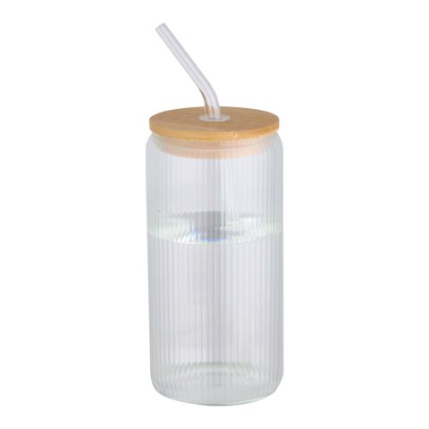 Jarra de 500 ml de vidrio borosilicato de pared simple con tapa de bambú &quot;Mirage&quot; Estándar | blanco | sin montaje de publicidad | no disponible | no disponible
