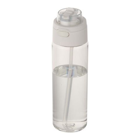 Botella de agua Theron de 700 ml de plástico reciclado RCS con tapa de doble función y pajita abatible blanco