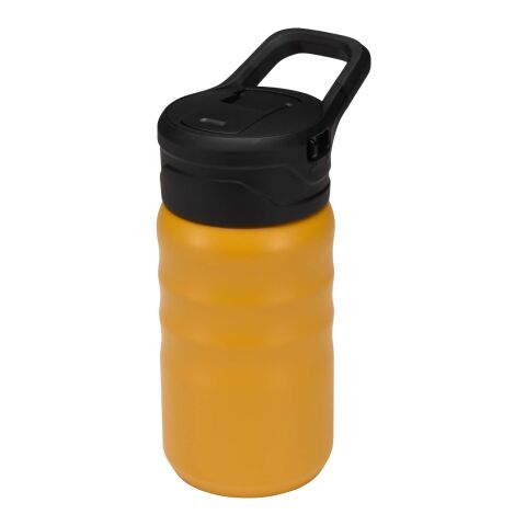 Botella deportiva Knox de 350 ml de acero inoxidable de doble pared reciclado RCS con pajita abatible Amarillo