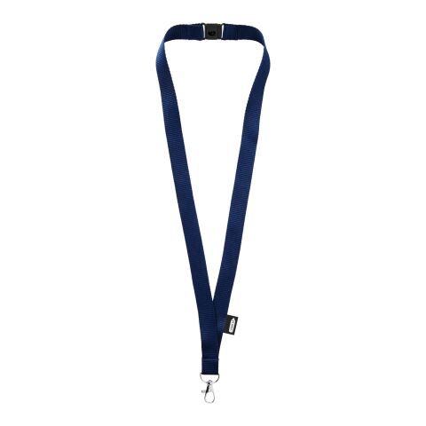 Lanyard de PET reciclado con cierre independiente &quot;Tom&quot; Estándar | Azul profundo | sin montaje de publicidad | no disponible | no disponible | no disponible