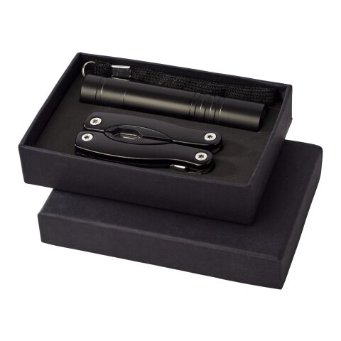 Set de regalo de multiherramienta y linterna &quot;Scout&quot; Estándar | Negro | sin montaje de publicidad | no disponible | no disponible | no disponible